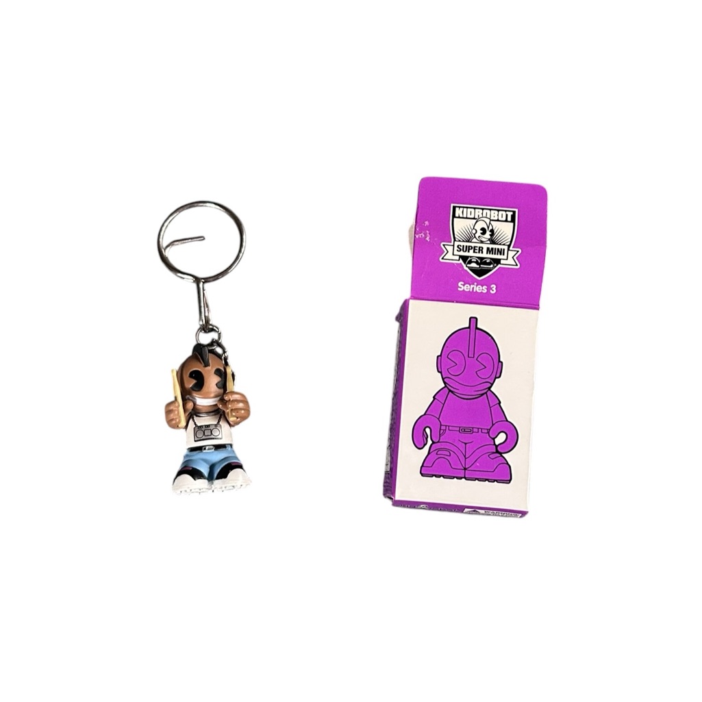 Kidrobot Supermini Keychain Series 3 2007 "Swizzy" Drummer Bag Charm + Box